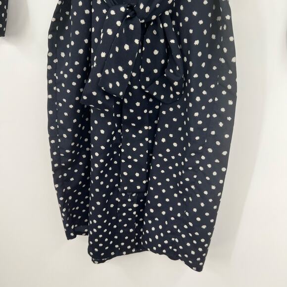 Maeve Anthropologie Preparation Button Front Shirt Dress Polka Dots Navy size XS - Picture 8 of 11